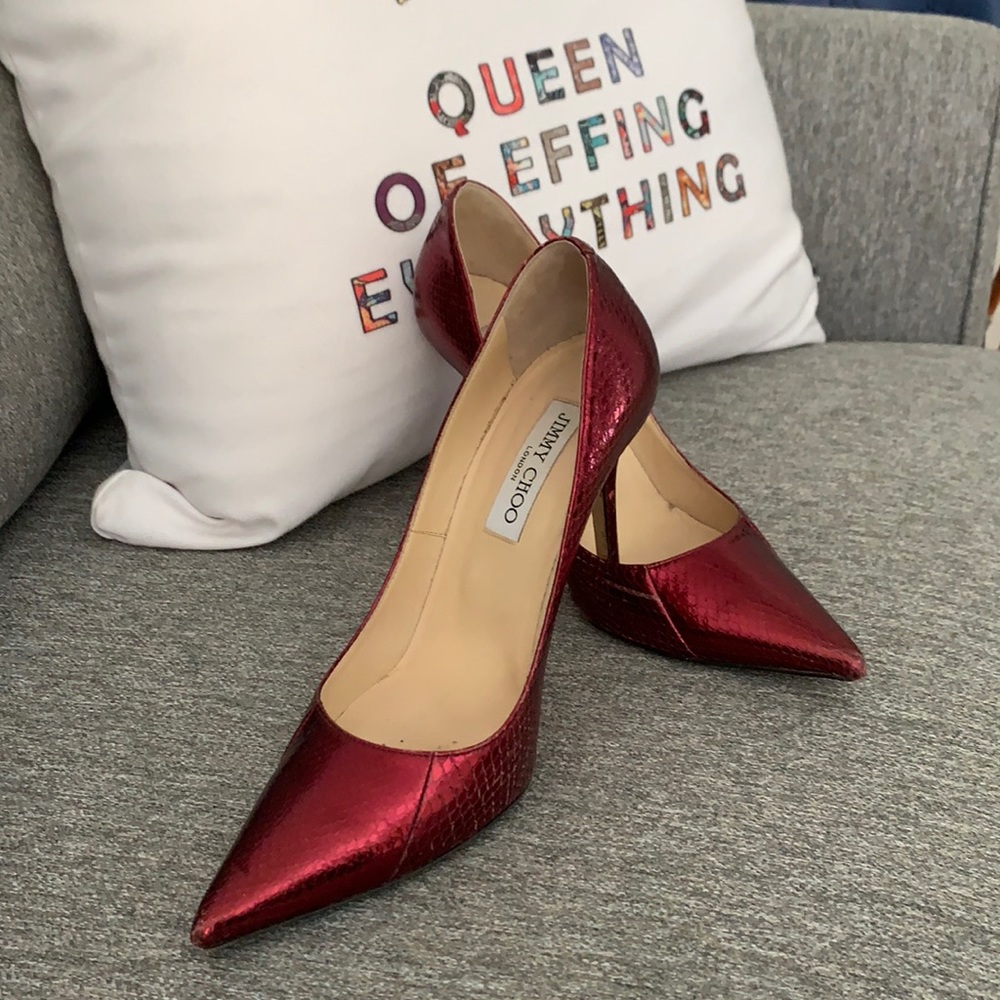 Jimmy Choo Ruby Snakeskin stiletto’s size 8.5